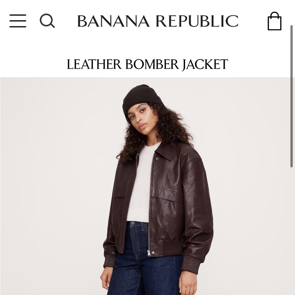 NWT Leather bomber jacket